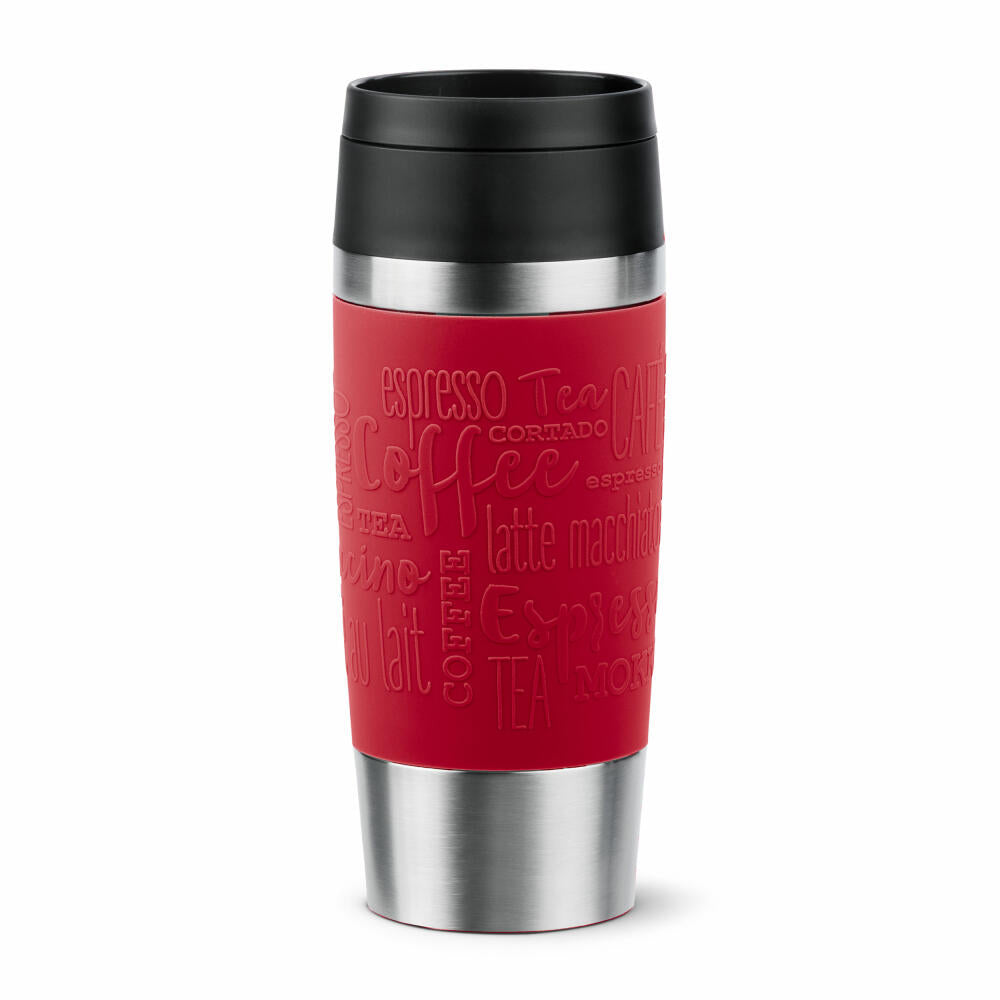 Emsa Isolierbecher Travel Mug Classic, To-Go-Becher, Edelstahl, Dunkelrot, 360 ml, N20204