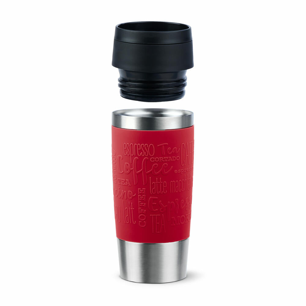 Emsa Isolierbecher Travel Mug Classic, To-Go-Becher, Edelstahl, Dunkelrot, 360 ml, N20204