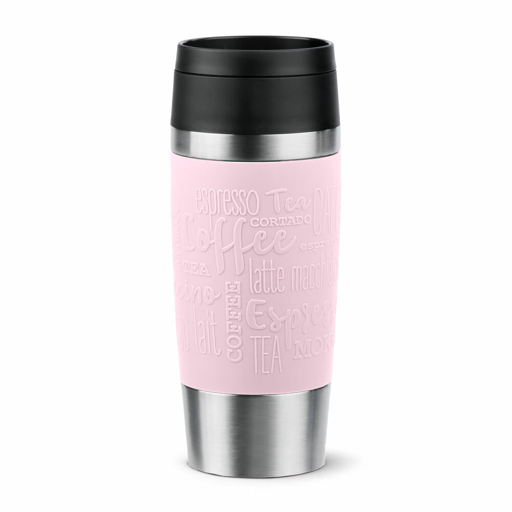 Emsa Isolierbecher Travel Mug Classic, To-Go-Becher, Edelstahl, Pastellrosa, 360 ml, N20206