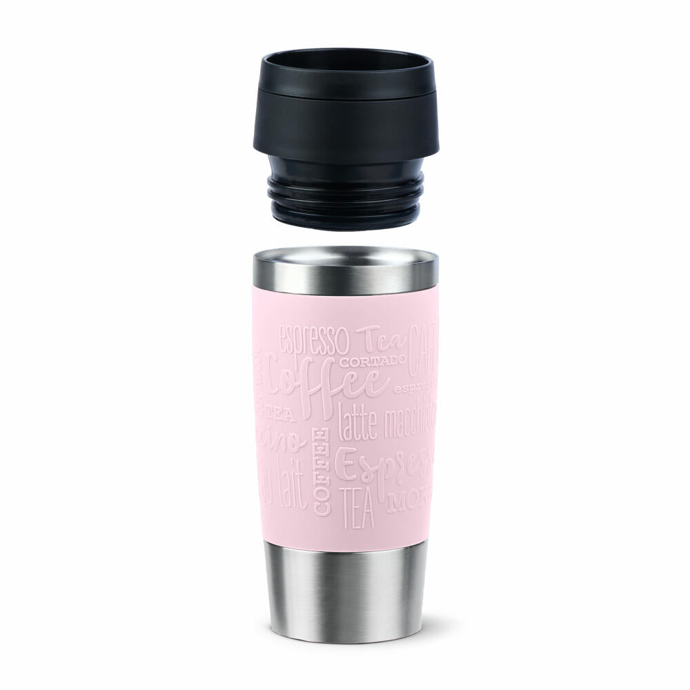 Emsa Isolierbecher Travel Mug Classic, To-Go-Becher, Edelstahl, Pastellrosa, 360 ml, N20206