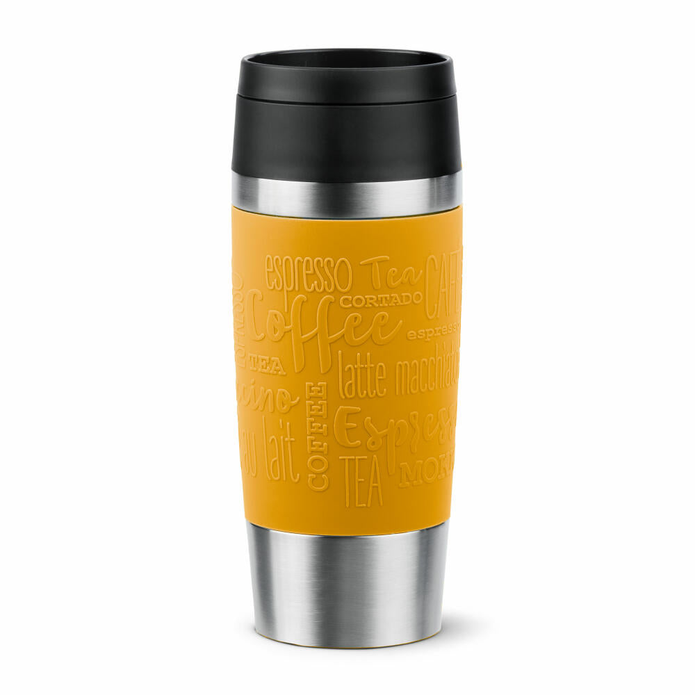 Emsa Isolierbecher Travel Mug Classic, To-Go-Becher, Edelstahl, Senfgelb, 360 ml, N20208