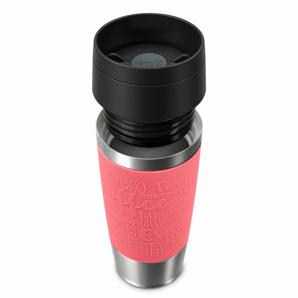 Emsa Isolierbecher Travel Mug Classic, To-Go-Becher, Edelstahl, Koralle, 360 ml, N20209
