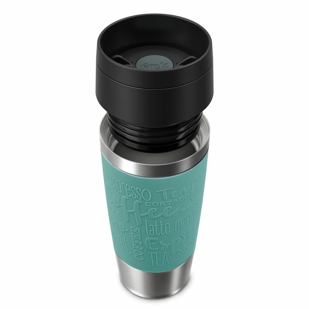 Emsa Isolierbecher Travel Mug Classic, To-Go-Becher, Edelstahl, Petrol, 360 ml, N20210