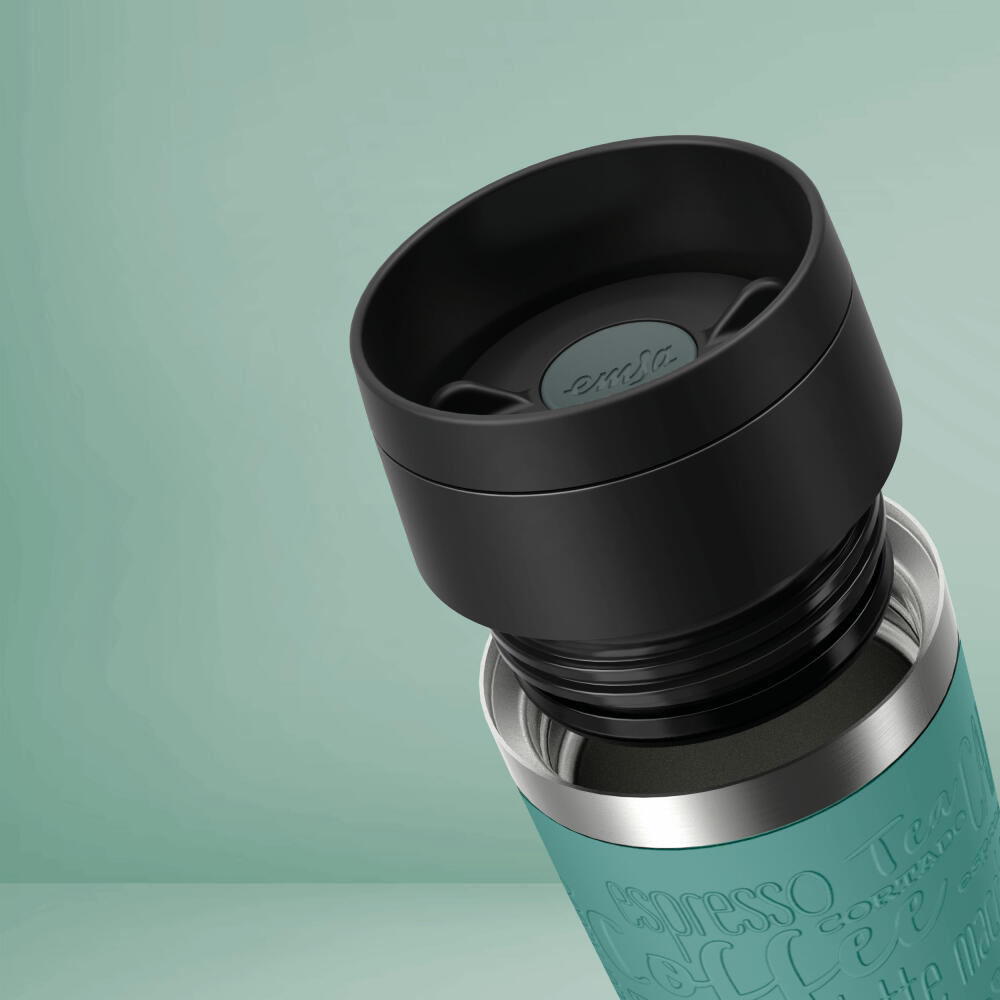 Emsa Isolierbecher Travel Mug Classic, To-Go-Becher, Edelstahl, Petrol, 360 ml, N20210