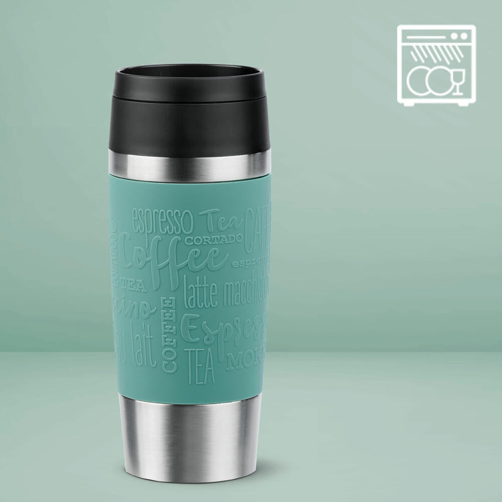 Emsa Isolierbecher Travel Mug Classic, To-Go-Becher, Edelstahl, Petrol, 360 ml, N20210