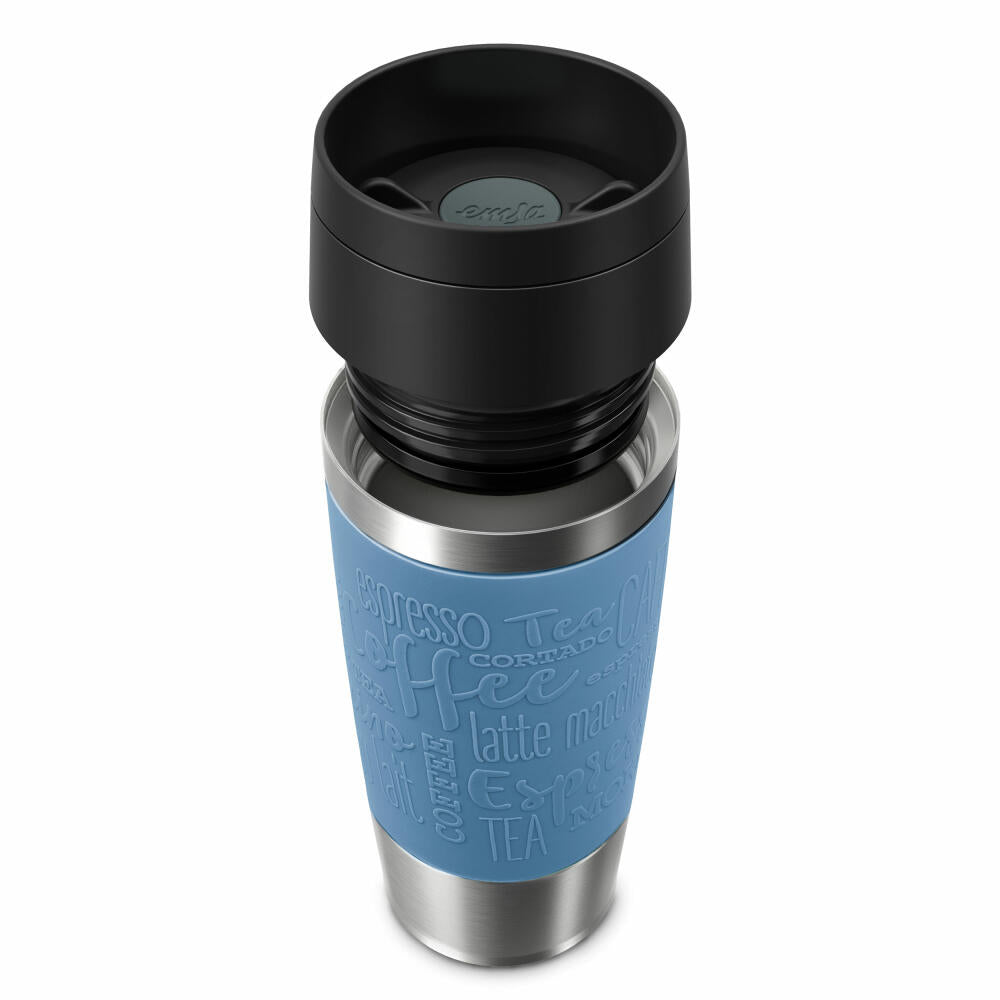 Emsa Isolierbecher Travel Mug Classic, To-Go-Becher, Edelstahl, Aquablau, 360 ml, N20211