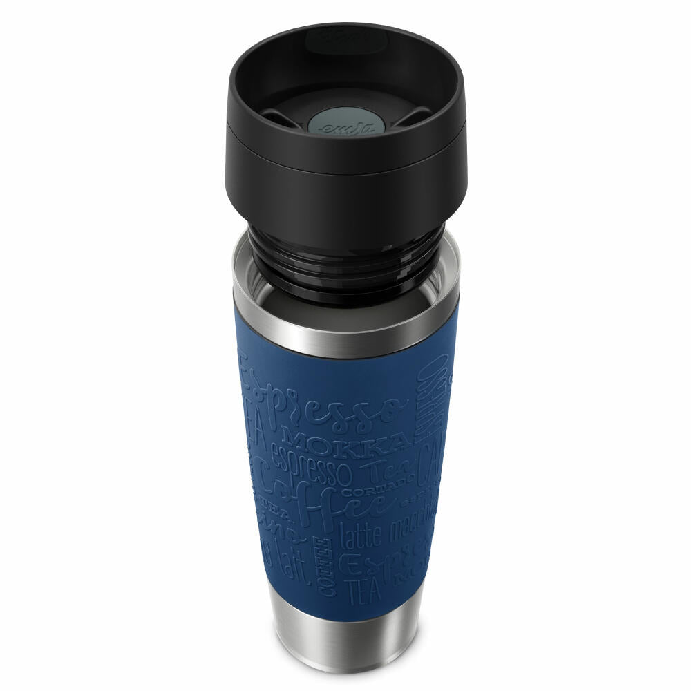 Emsa Isolierbecher Travel Mug Classic, To-Go-Becher, Edelstahl, Dunkelblau, 500 ml, N20221