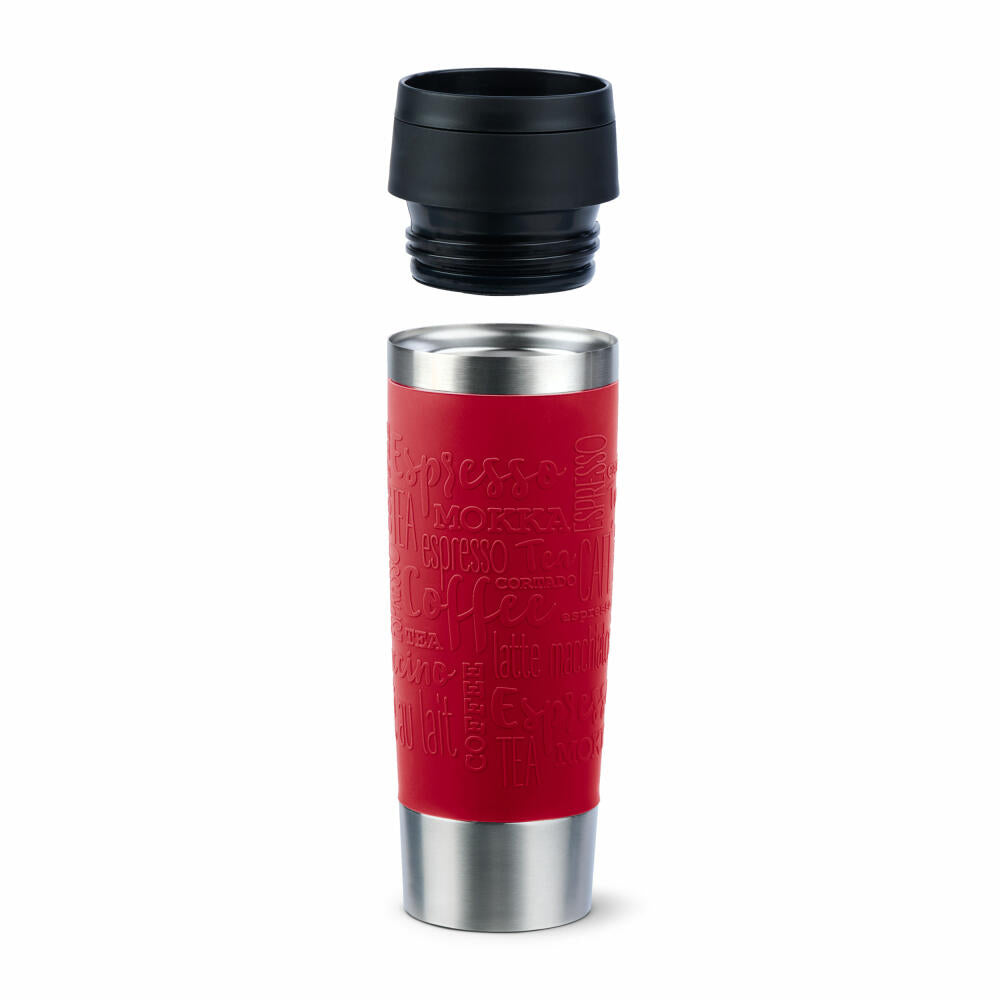 Emsa Isolierbecher Travel Mug Classic, To-Go-Becher, Edelstahl, Dunkelrot, 500 ml, N20222
