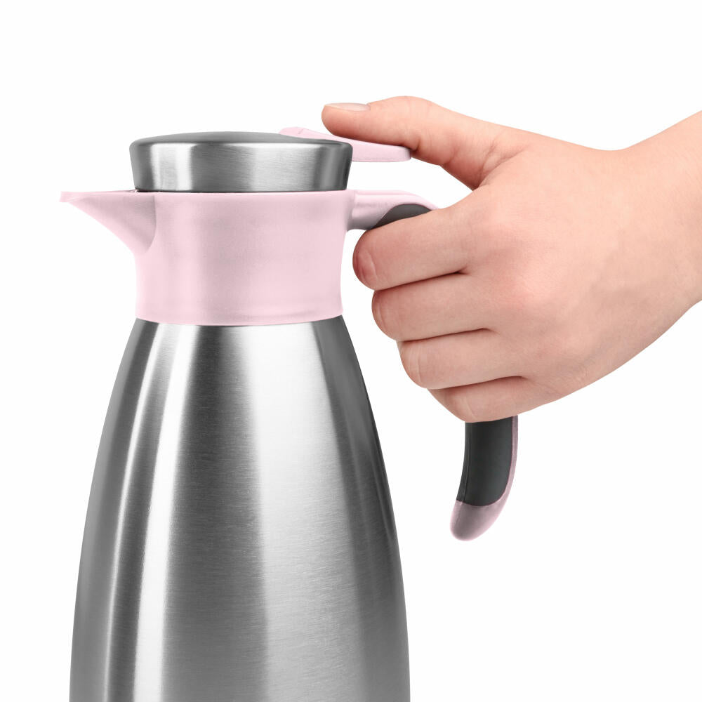 Emsa Isolierkanne Soft Grip, Thermokanne, Edelstahl, Kunststoff, Puderrosa, 1 L, N41203