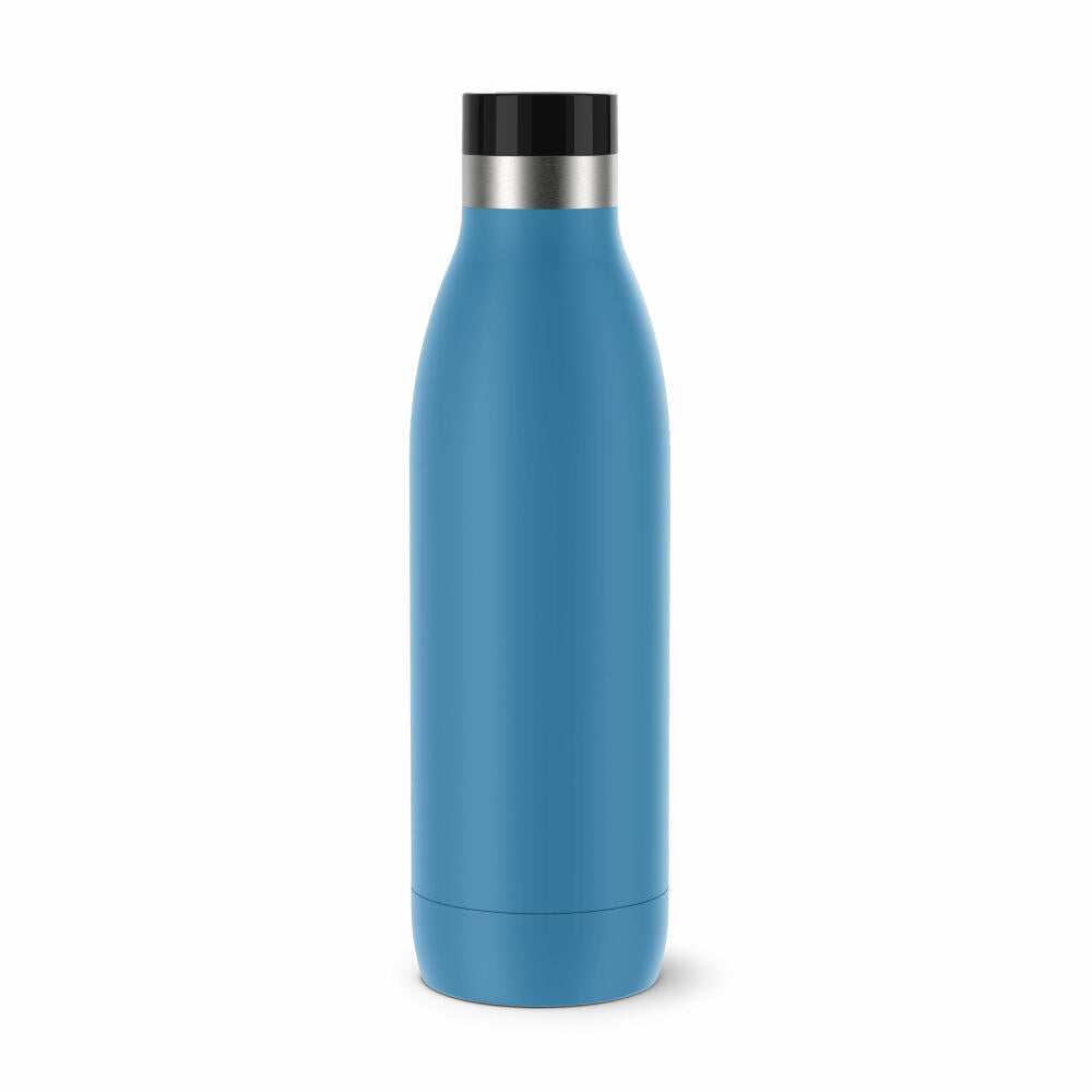 Emsa Isolier-Trinkflasche Bludrop, Wasserflasche, Edelstahl, Blau, 0.7 L, N31122
