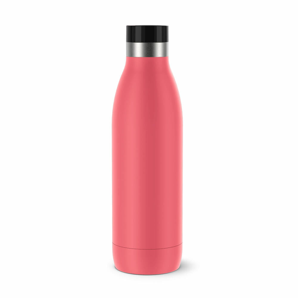 Emsa Isolier-Trinkflasche Bludrop, Wasserflasche, Edelstahl, Koralle, 0.7 L, N31123