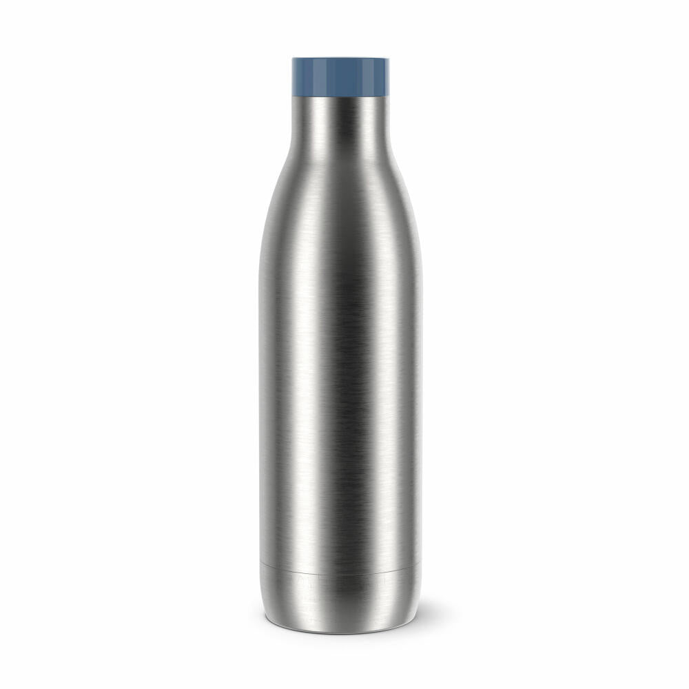 Emsa Trinkflasche Bludrop Eco, Edelstahl, Blau, Silberfarben, 0.7 L, N31127