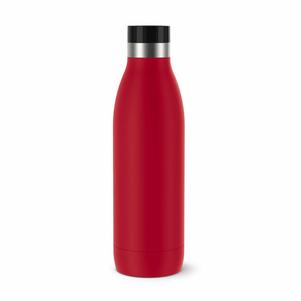 Emsa Isolier-Trinkflasche Bludrop, Wasserflasche, Edelstahl, Rot, 0.7 L, N31129