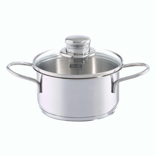 Fissler Häppchen-Set Kochtopf, Koch Topf, Kochtopfset, Topfset, Edelstahl, Silber, Ø 12 cm, 8126120000