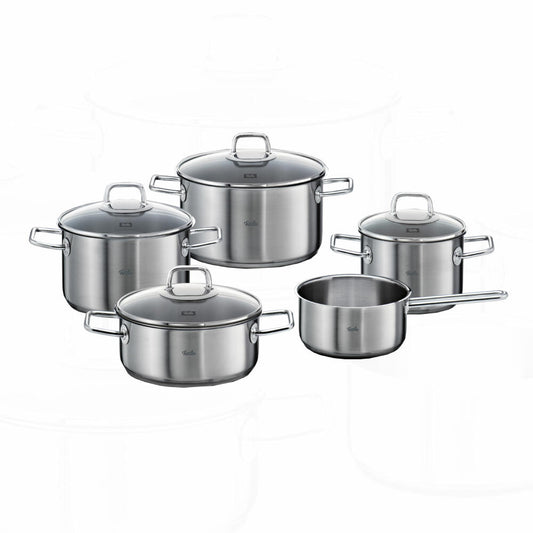 Fissler Viseo Set, Bratentopf, Kochtopf, Stielkasserolle, Edelstahl, 5-tlg