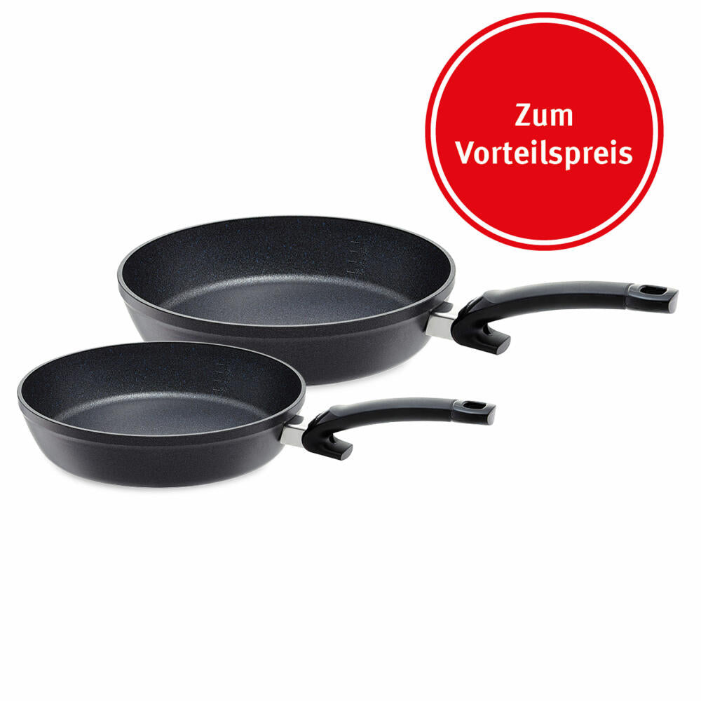 Fissler Bratpfannen-Set Adamant Comfort 28 + 24 cm, Bratpfannen, Pfanne, Aluminium, 159 105 02 101 0