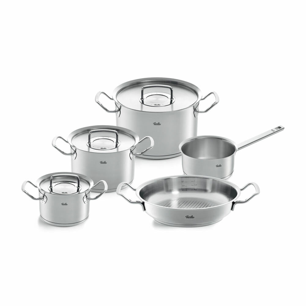 Fissler Original-Profi Collection Set 5-tlg. Mit Stielkasserolle und Servierpfanne, Edelstahl 18/10, 084-388-05-001