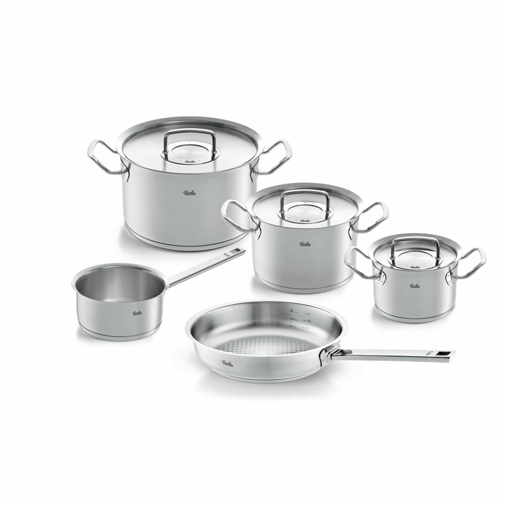 Fissler Original-Profi Collection Set 5-tlg. Mit Stielkasserolle und 24 cm Pfanne, Edelstahl 18/10, 084-378-05-000