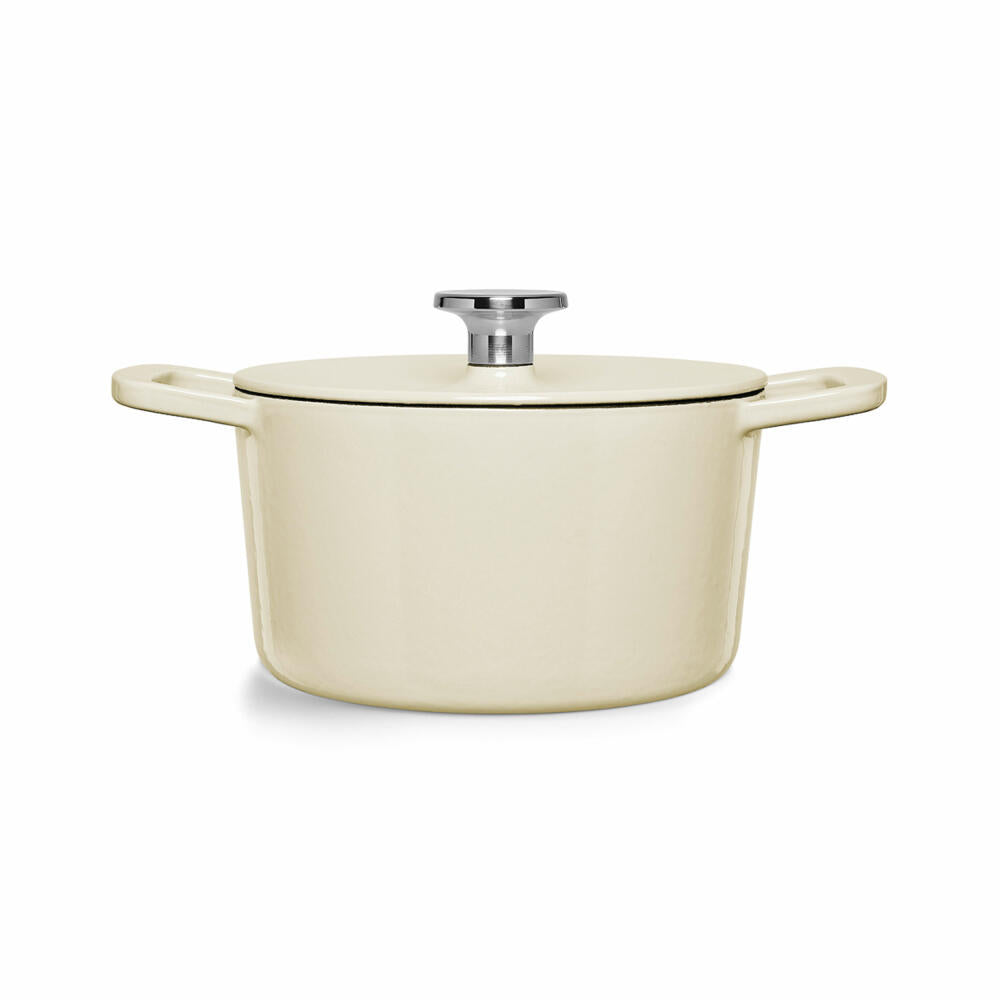 Fissler roaster Moments Collection, pot, cast iron, ivory white, 20 cm, 064-500-20-000