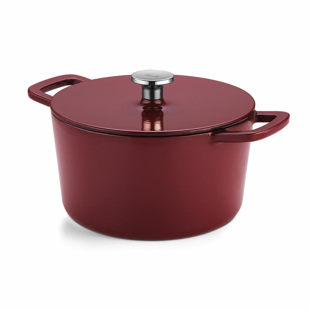 Fissler roaster Moments Collection, pot, cast iron, burgundy, 24 cm, 064-510-24-000