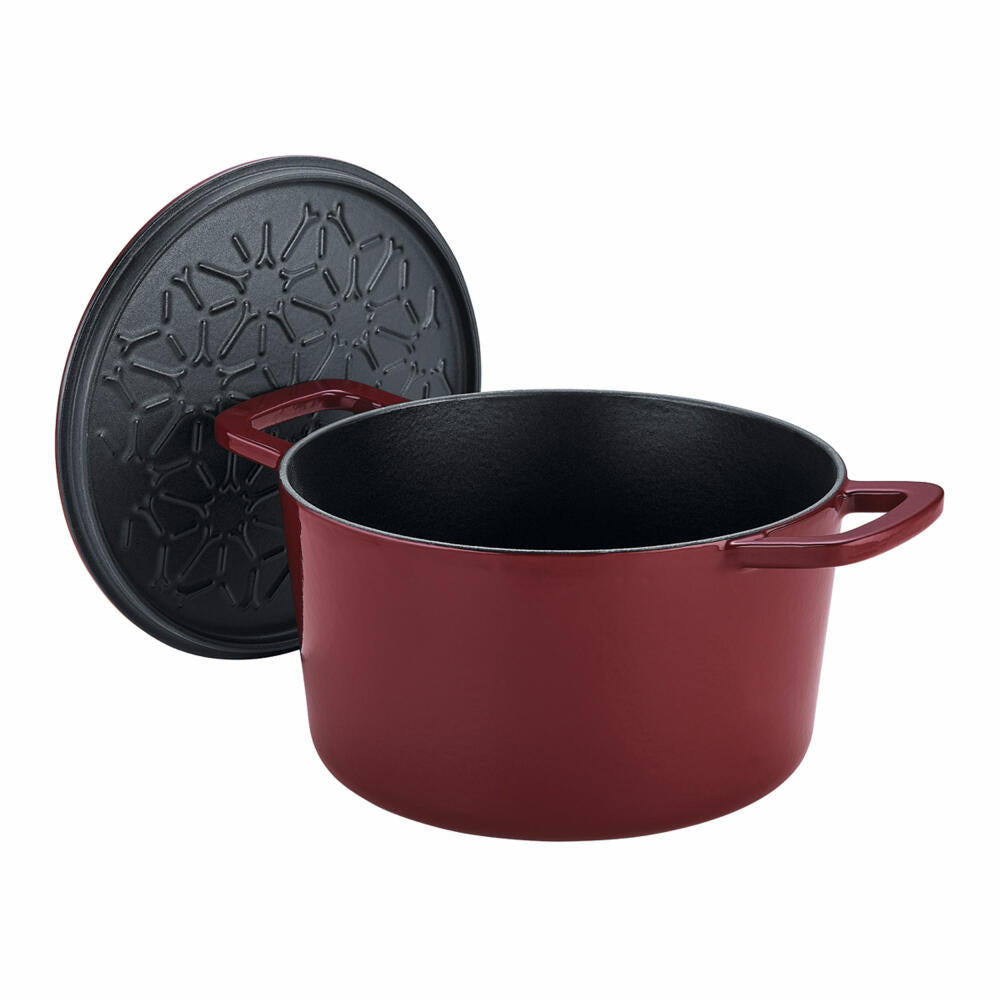 Fissler roaster Moments Collection, pot, cast iron, burgundy, 24 cm, 064-510-24-000