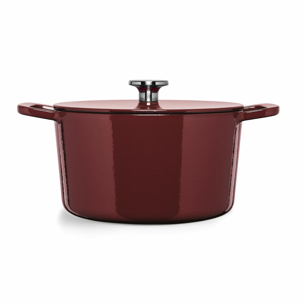 Fissler roaster Moments Collection, pot, cast iron, burgundy, 24 cm, 064-510-24-000
