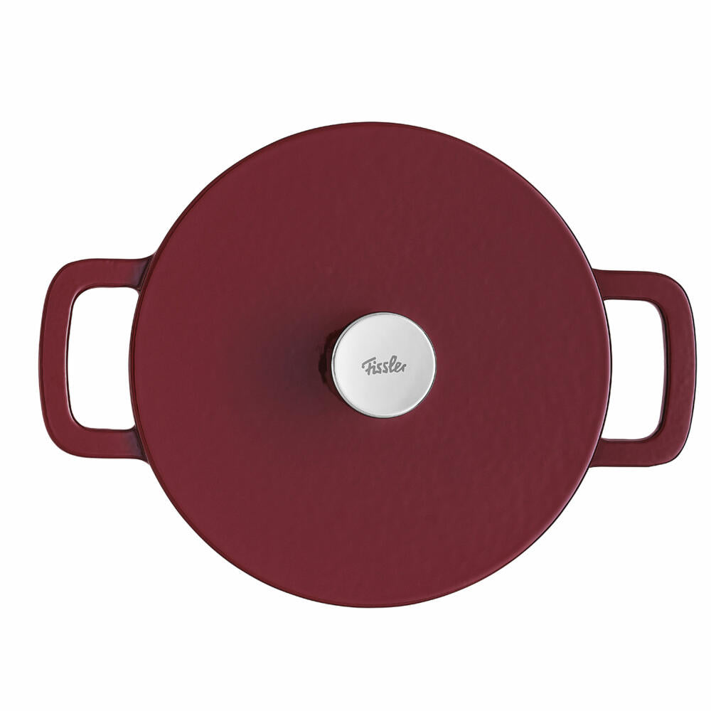 Fissler roaster Moments Collection, pot, cast iron, burgundy, 24 cm, 064-510-24-000