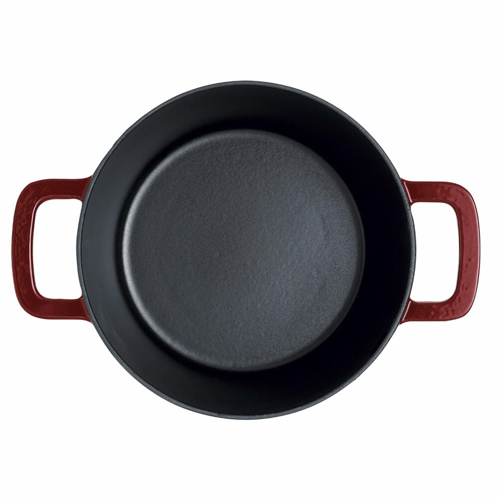 Fissler roaster Moments Collection, pot, cast iron, burgundy, 24 cm, 064-510-24-000