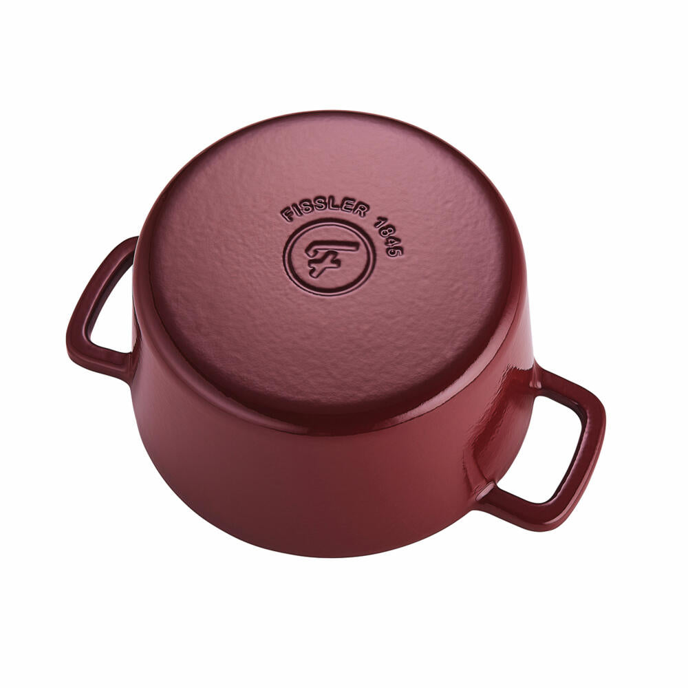 Fissler roaster Moments Collection, pot, cast iron, burgundy, 24 cm, 064-510-24-000