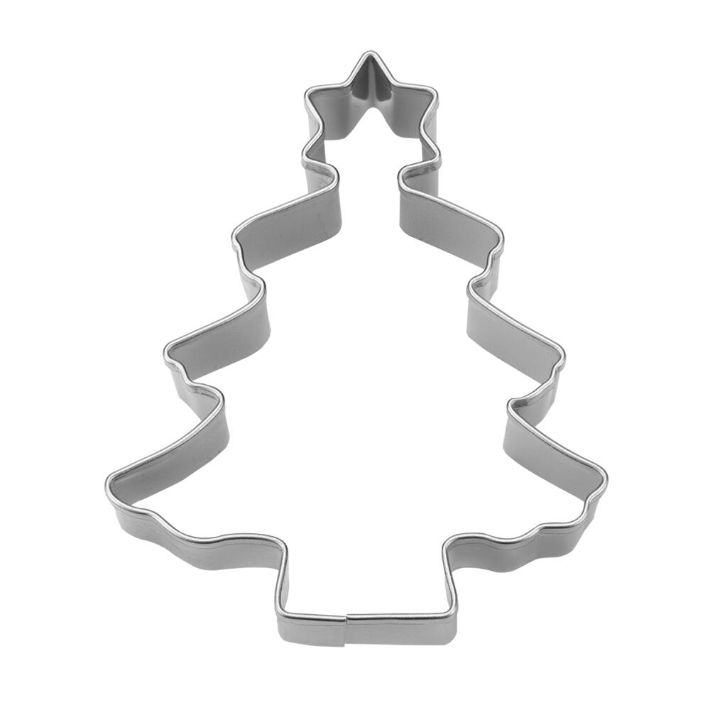 Städter Ausstecher Tannenbaum, Plätzchenausstecher, Keksausstecher, Ausstechform, Edelstahl, Silberfarben, 6 cm, 054203