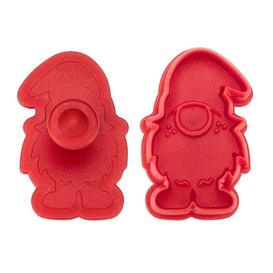 Städter Präge-Ausstecher Wichtel, Plätzchenausstecher, Keksausstecher, Ausstechform, Kunststoff, Rot, 6 cm, 169259