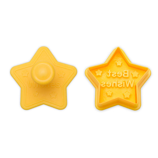 Städter Präge-Ausstecher Stern, Plätzchenausstecher, Keksausstecher, Ausstechform, Kunststoff, Gelb, 4.5 cm, 170934