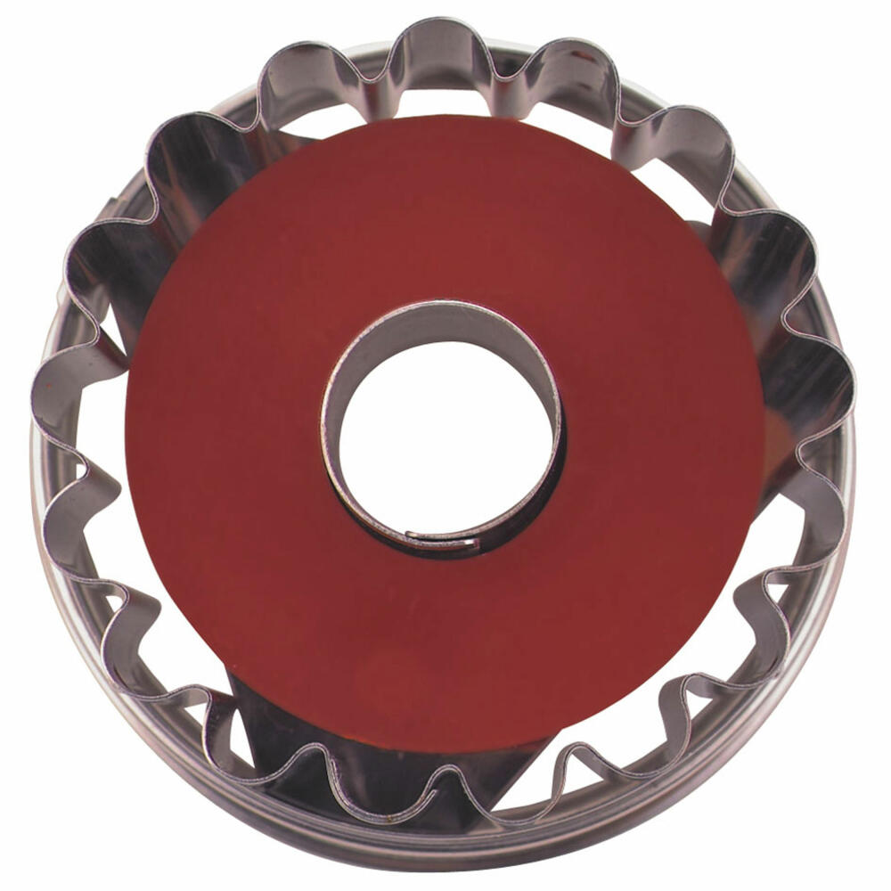 Städter Linzer-Ausstecher mit Auswerfer Welser-Ringerl 1-Loch, Ausstechform, Plätzchenform, Plätzchen, Edelstahl, 966063