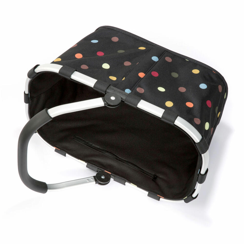 reisenthel carrybag, einkaufskorb, tasche, korb für shopping, dots / schwarz mit bunten punkten, BK7009