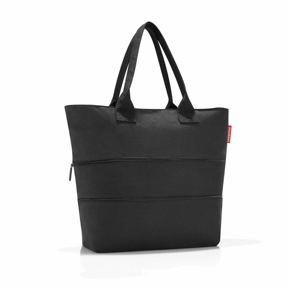 reisenthel shopper e1, shopping bag with zipper, expandable bag, black, RJ7003