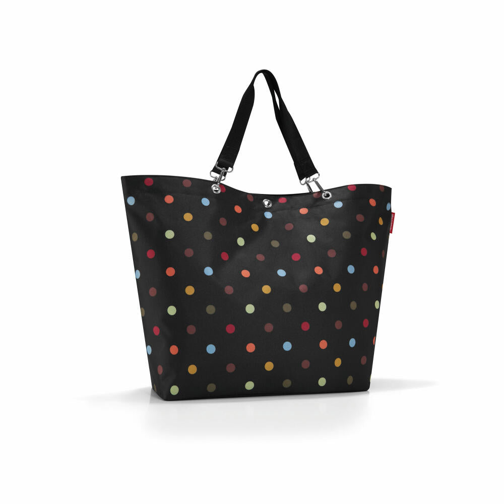reisenthel shopper xl, tasche für einkauf, einkaufstasche, dots / schwarz mit bunten punkten, ZU7009
