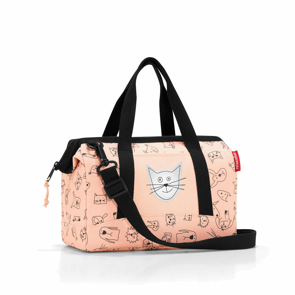 reisenthel allrounder XS kids, Reisetasche, Sporttasche, Schultertasche, Doktortasche, Tasche, Polyestergewebe, Cats And Dogs, Rose, 5 L, IQ3064