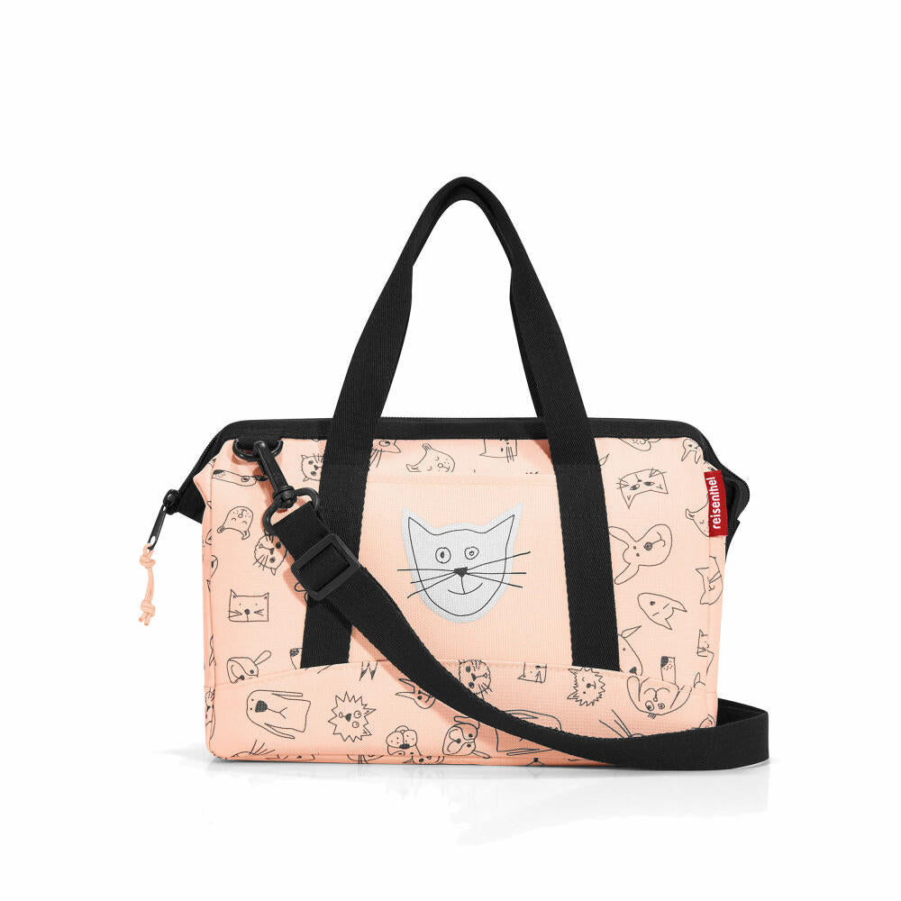 reisenthel allrounder XS kids, Reisetasche, Sporttasche, Schultertasche, Doktortasche, Tasche, Polyestergewebe, Cats And Dogs, Rose, 5 L, IQ3064