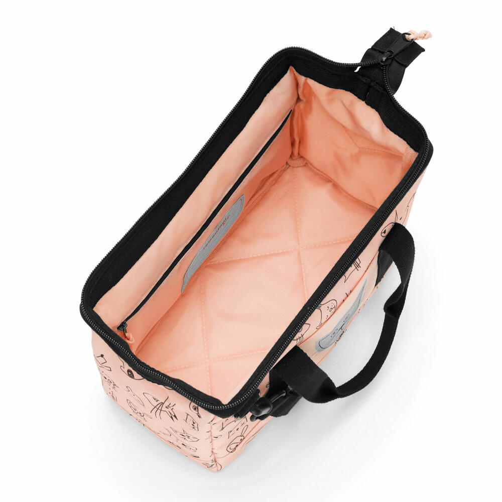 reisenthel allrounder XS kids, Reisetasche, Sporttasche, Schultertasche, Doktortasche, Tasche, Polyestergewebe, Cats And Dogs, Rose, 5 L, IQ3064