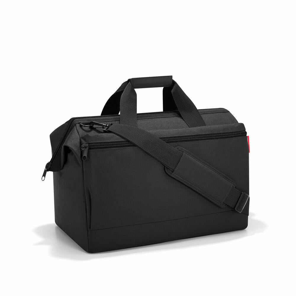 reisenthel allrounder L pocket, travel bag, sports bag, shoulder bag, doctor's bag, bag, polyester fabric, black, 32 L, MK7003