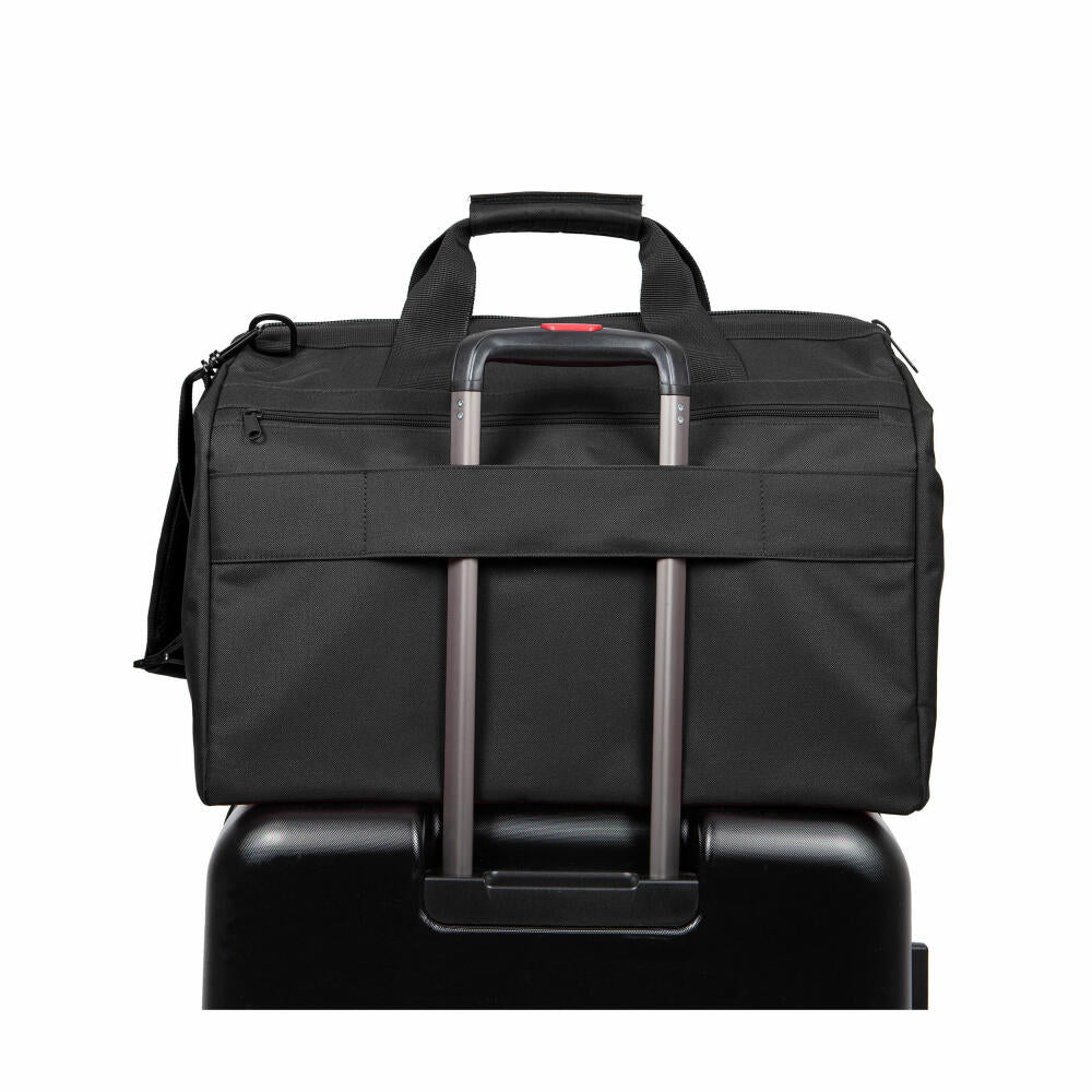 reisenthel allrounder L pocket, travel bag, sports bag, shoulder bag, doctor's bag, bag, polyester fabric, black, 32 L, MK7003