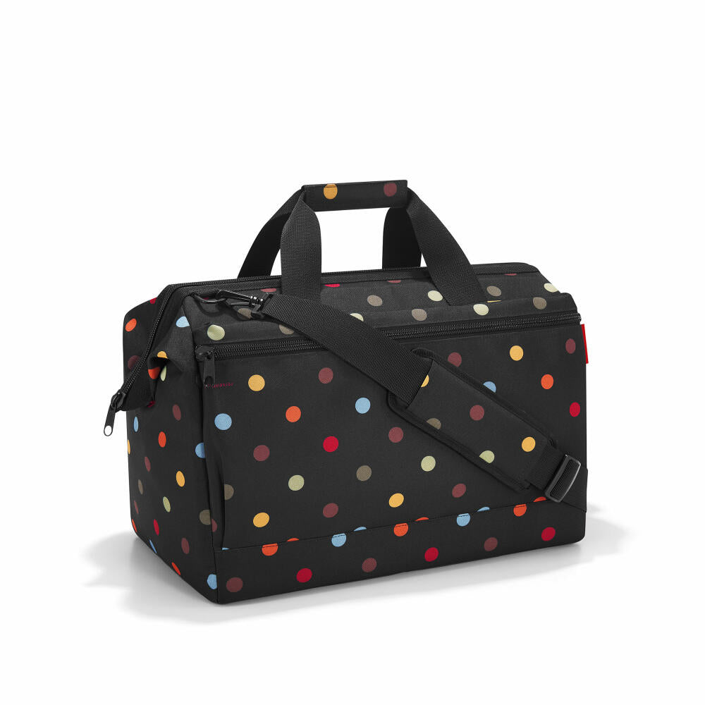 reisenthel allrounder L pocket, travel bag, sports bag, shoulder bag, doctor's bag, bag, polyester fabric, dots, 32 L, MK7009