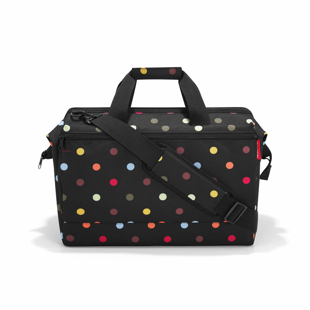 reisenthel allrounder L pocket, travel bag, sports bag, shoulder bag, doctor's bag, bag, polyester fabric, dots, 32 L, MK7009