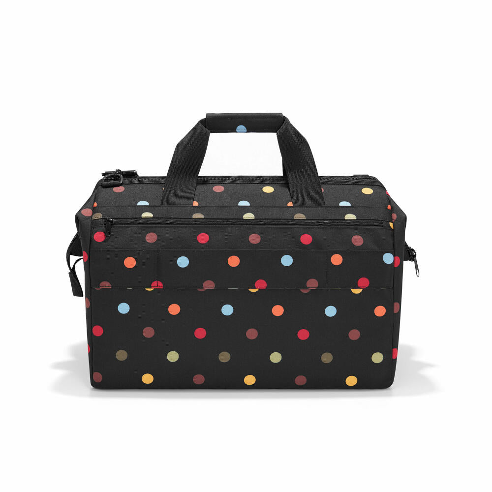 reisenthel allrounder L pocket, travel bag, sports bag, shoulder bag, doctor's bag, bag, polyester fabric, dots, 32 L, MK7009