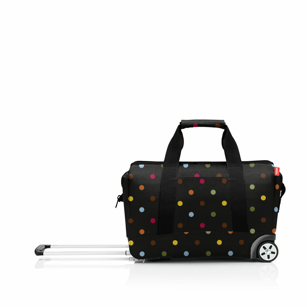 reisenthel allrounder trolley, travel bag, rolling suitcase, suitcase, doctor's bag, polyester fabric, Dots, 30 L, MP7009