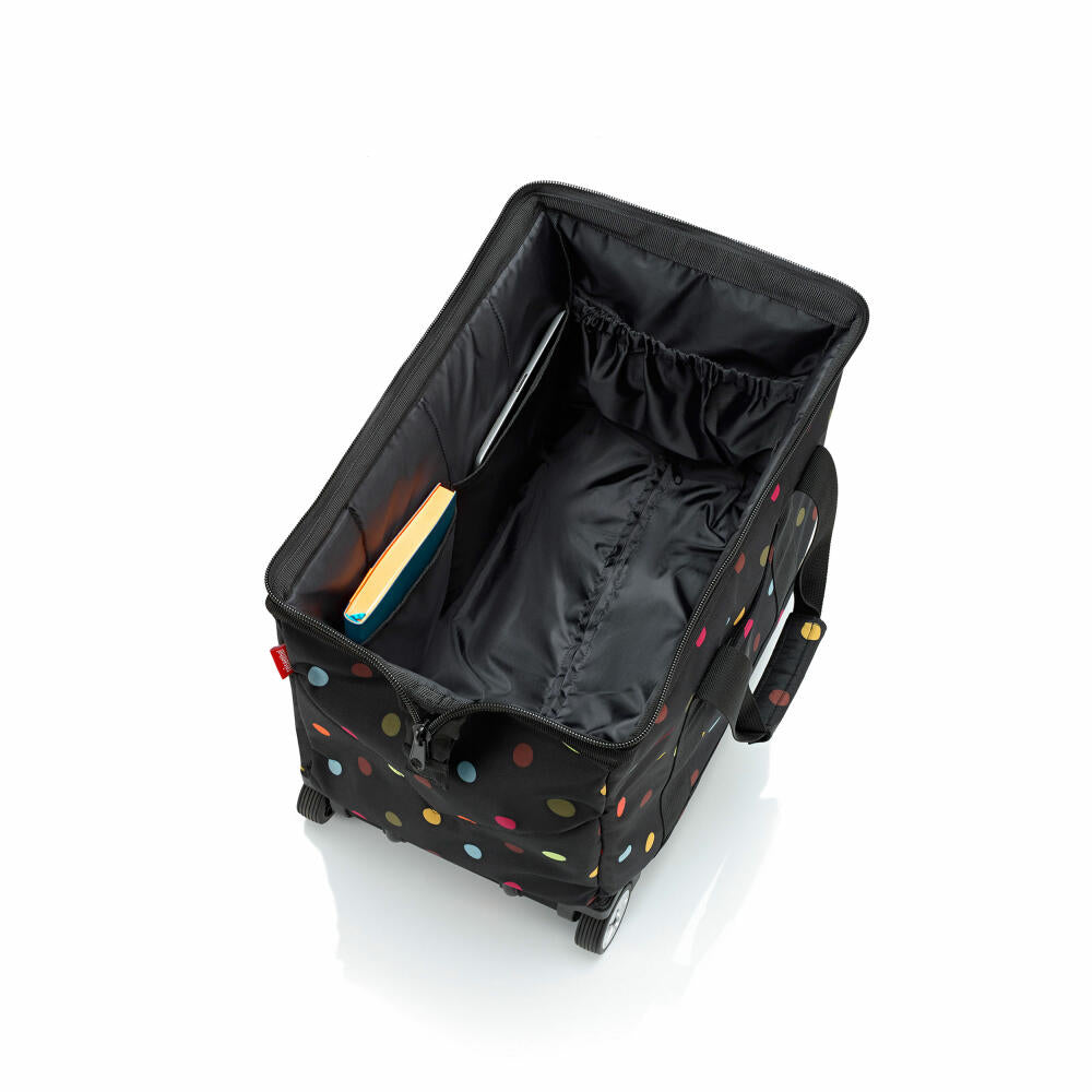 reisenthel allrounder trolley, travel bag, rolling suitcase, suitcase, doctor's bag, polyester fabric, Dots, 30 L, MP7009