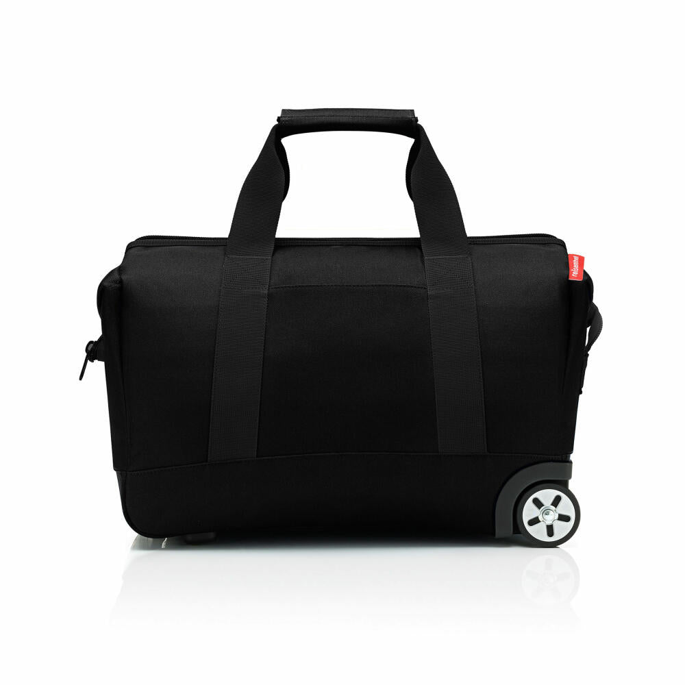 reisenthel allrounder trolley, travel bag, rolling suitcase, suitcase, doctor's bag, polyester fabric, black, 30 L, MP7003
