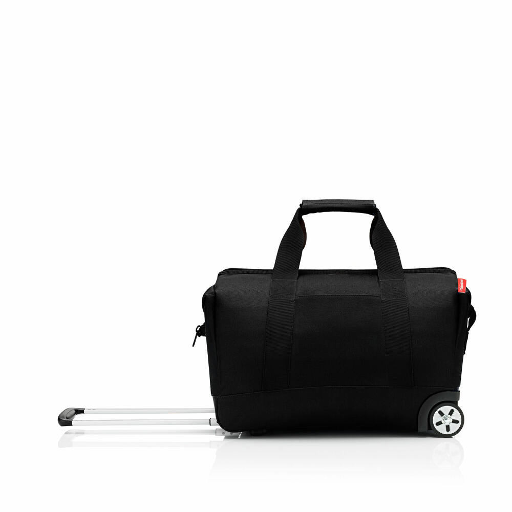 reisenthel allrounder trolley, travel bag, rolling suitcase, suitcase, doctor's bag, polyester fabric, black, 30 L, MP7003