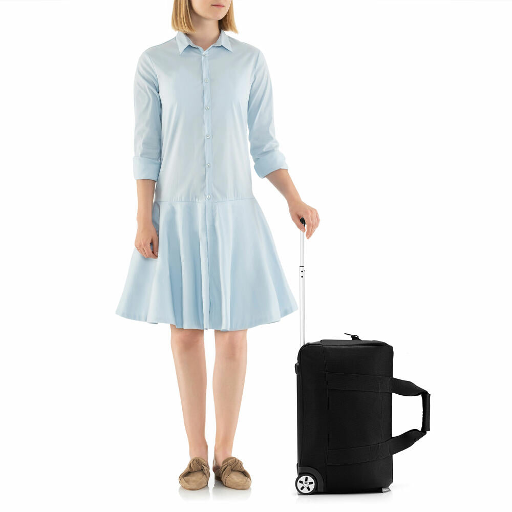 reisenthel allrounder trolley, travel bag, rolling suitcase, suitcase, doctor's bag, polyester fabric, black, 30 L, MP7003