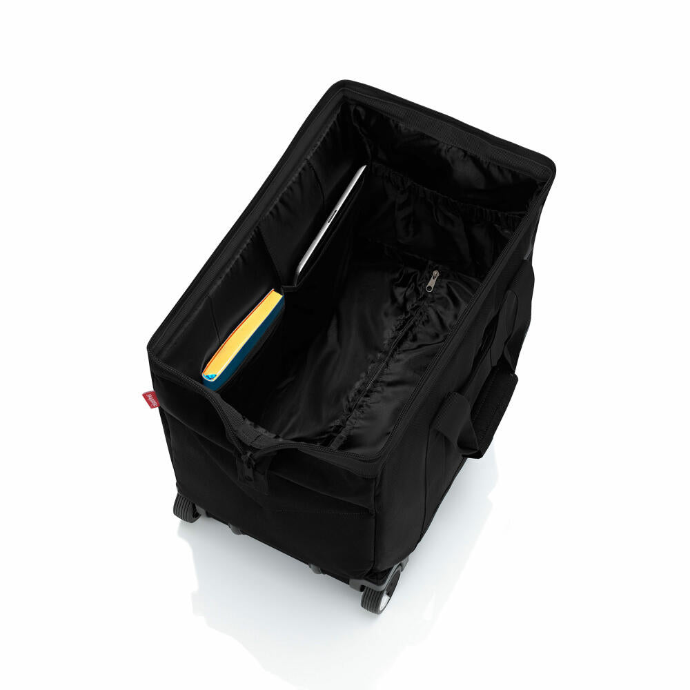 reisenthel allrounder trolley, travel bag, rolling suitcase, suitcase, doctor's bag, polyester fabric, black, 30 L, MP7003